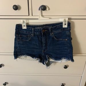 AE high rise shortie Jean shorts